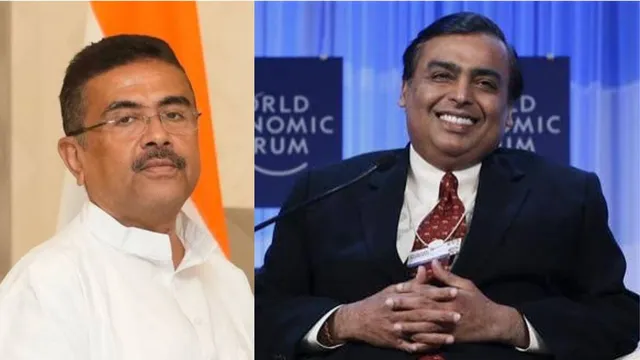 मुकेश अंबानी और मुख्यमंत्री शुभेंदु अधिकारी की मुंबई में हुई मुलाकात, पश्चिम बंगाल में निवेश पर हुई चर्चा